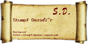 Stumpf Dezsér névjegykártya